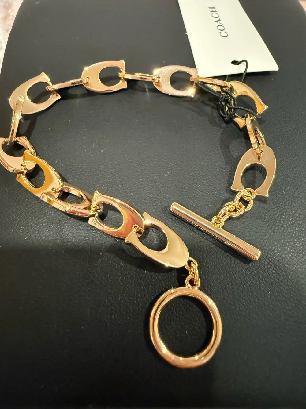 COACH | Rose Gold Plated “C” Link Toggle Bracelet